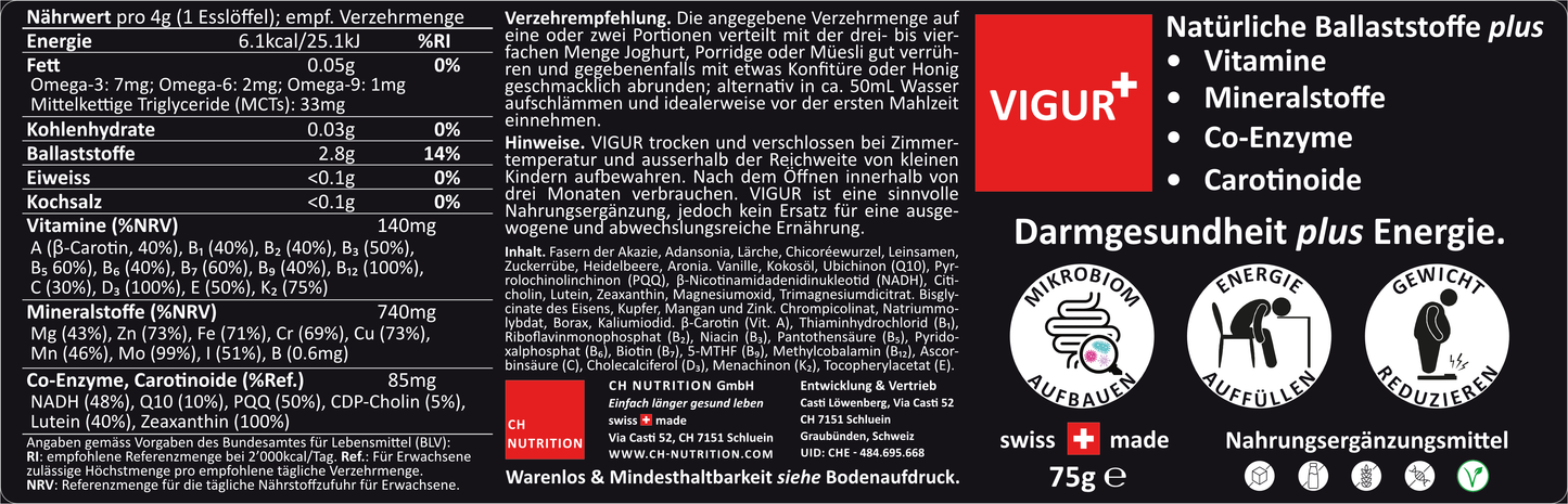 VIGUR - Präbiotische Ballaststoffe & Energielieferanten.