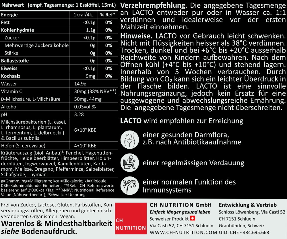 LACTO - Probiotische Milchsäurebakterien & Heilkräuter.